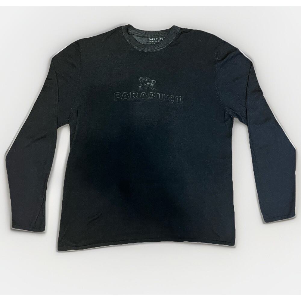 Parasuco Collection Black Silk Nylon Blend Lightweight Sweater XL RN74979